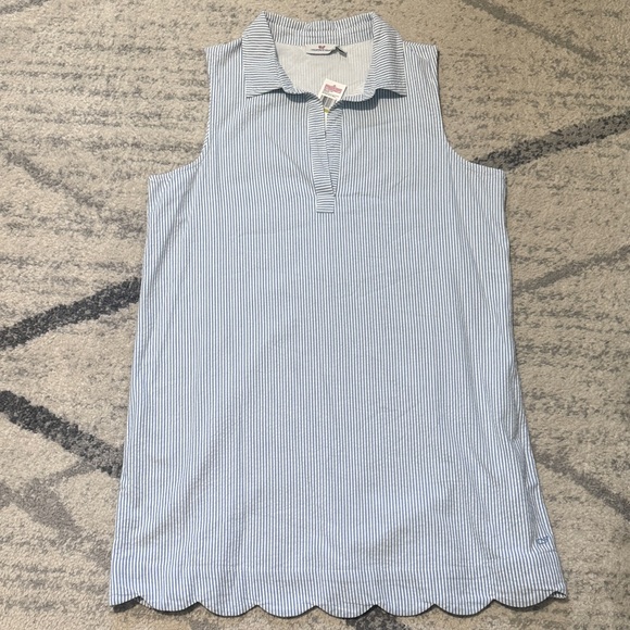 NWT Vineyard Vines Blue and White Striped Dress size 14 - Picture 1 of 4